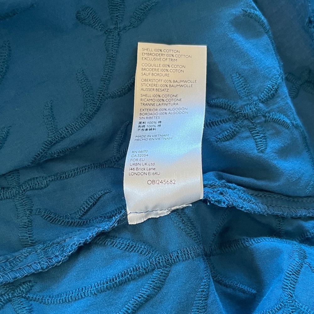 Anthropologie Pilcro Teal Button-Up with Embroidery size XL - Picture 7 of 7